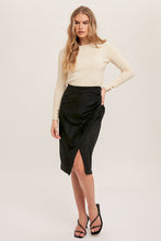 Load image into Gallery viewer, Black Suede Wrap Skirt
