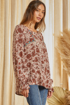 Load image into Gallery viewer, Rust Floral Embroidered Top
