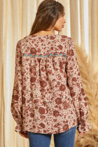 Load image into Gallery viewer, Rust Floral Embroidered Top
