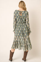 Load image into Gallery viewer, Navy + Olive Floral Dress
