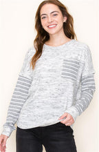 Load image into Gallery viewer, Grey Space Dyed L/S Top
