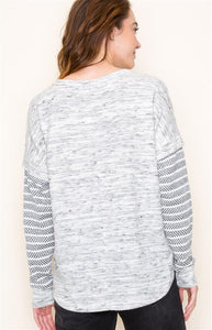 Grey Space Dyed L/S Top