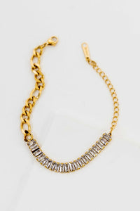 Gold Baguette Chain Necklace