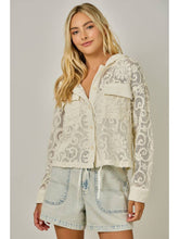 Load image into Gallery viewer, Mystree Ivory Crochet Hoodie
