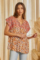 Load image into Gallery viewer, Sedona Embroidered Leopard Top
