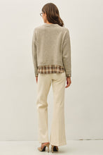 Load image into Gallery viewer, Taupe Layered Plaid Sweater
