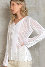 Load image into Gallery viewer, White Lace Panel L/S Henley
