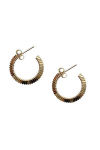 Gold Textured Dipped Hoops