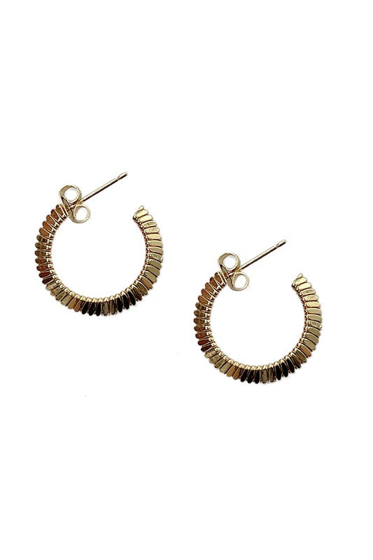 Gold Textured Dipped Hoops