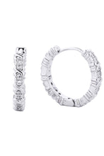 Load image into Gallery viewer, Silver Diamond Hug Hoop
