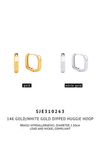 White Gold Hug Hoops