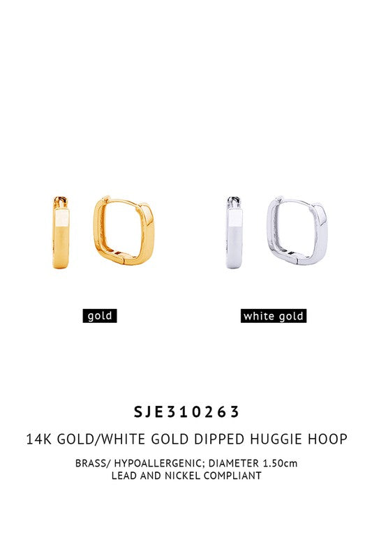 White Gold Hug Hoops