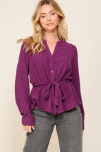 Load image into Gallery viewer, Eggplant Peplum Top

