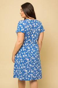 Bluebell Floral Wrap Dress - Plus