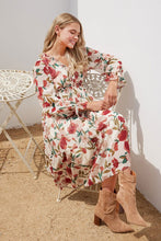 Load image into Gallery viewer, Ivory Floral Midi Dress
