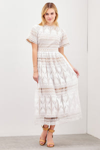 Ivory Lace Overlay Dress