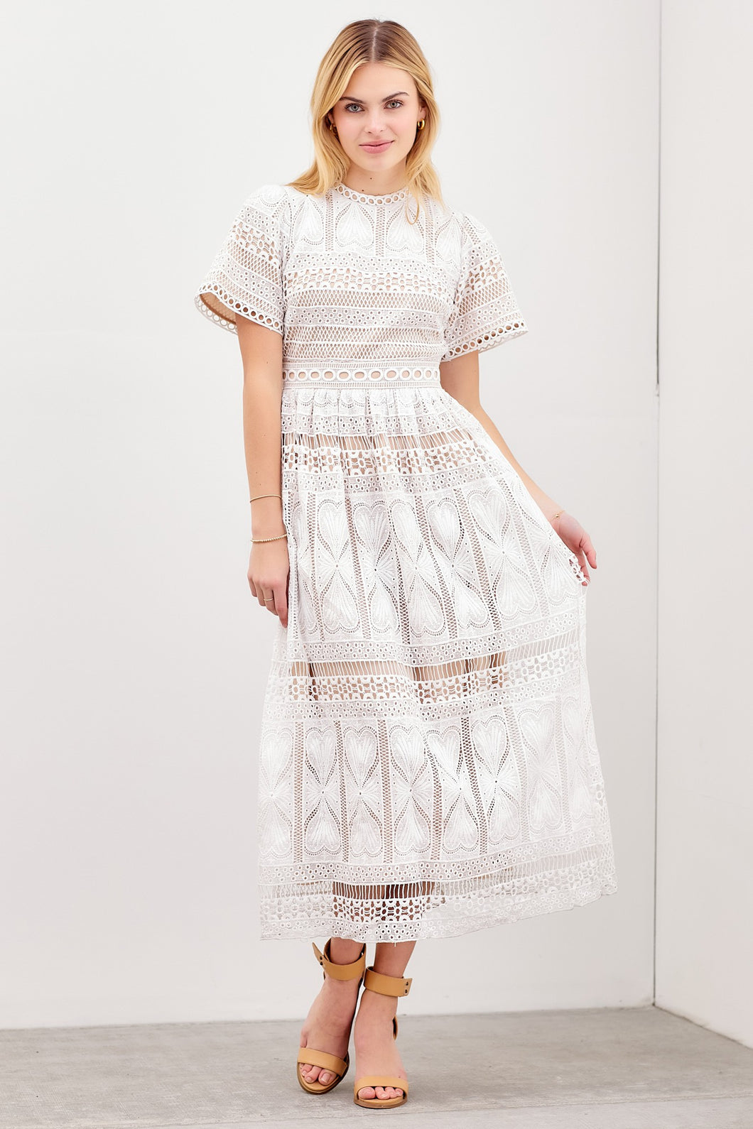 Ivory Lace Overlay Dress