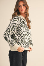 Load image into Gallery viewer, Olive Floral Pattern Sweater
