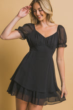 Load image into Gallery viewer, Black Tie Back Layered Dress
