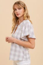 Load image into Gallery viewer, Hem + Thread Grey Gingham Top
