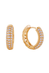 Gold Dipped Rhinestone Hoops