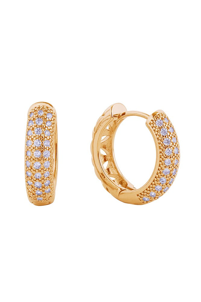 Gold Dipped Rhinestone Hoops