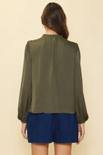 Load image into Gallery viewer, Satin Olive Cutout Top
