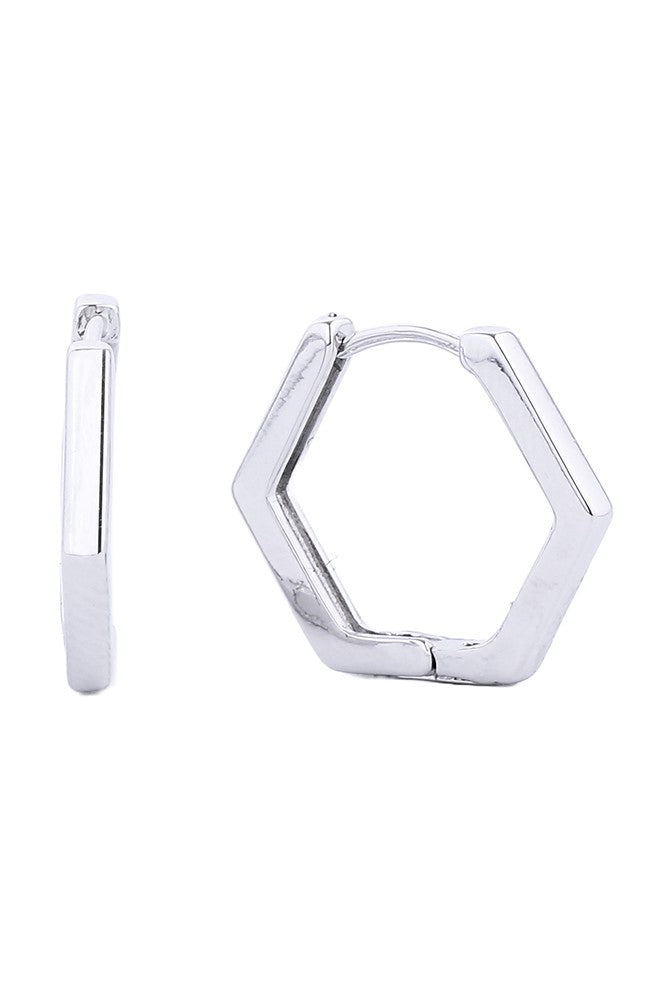 Dipped White Hex Hoops