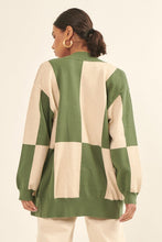 Load image into Gallery viewer, Green + Cream Checked Cardigan
