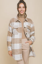 Load image into Gallery viewer, Taupe Buffalo Check Shacket
