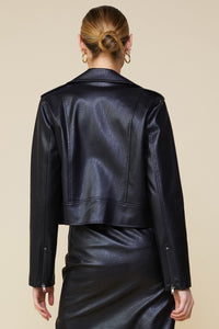 Sleek Faux Leather Jacket