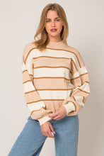 Load image into Gallery viewer, Peach + Cream Striped Sweater
