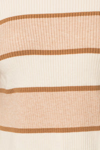 Peach + Cream Striped Sweater
