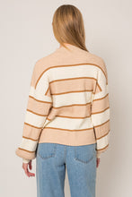 Load image into Gallery viewer, Peach + Cream Striped Sweater
