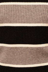Black + Grey Thick Striped Sweater