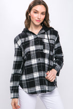 Load image into Gallery viewer, B+W Plaid Hoodie
