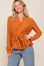 Load image into Gallery viewer, Copper Peplum Top
