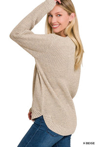 Heather Beige Waffle Sweater