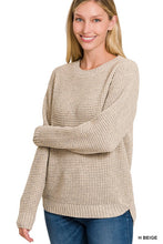 Load image into Gallery viewer, Heather Beige Waffle Sweater
