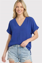 Load image into Gallery viewer, Staccato Royal Blue V-Neck Top

