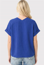 Load image into Gallery viewer, Staccato Royal Blue V-Neck Top
