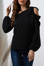 Load image into Gallery viewer, Knotted Black One Shoulder Top
