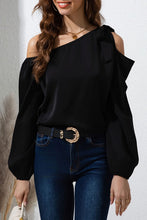 Load image into Gallery viewer, Knotted Black One Shoulder Top
