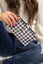 Load image into Gallery viewer, B+W Gingham Wallet
