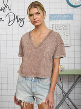 Load image into Gallery viewer, Cocoa Crop V-Neck Tee
