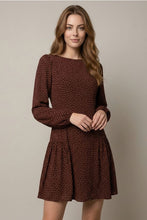Load image into Gallery viewer, Wine Drop Waist Polka Dot Dress
