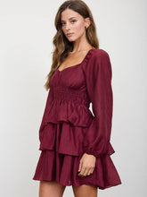 Load image into Gallery viewer, Burgundy Tiered Dress
