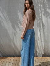Load image into Gallery viewer, Mocha White Trim Sweater
