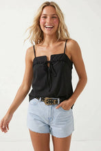 Load image into Gallery viewer, Naked Zebra Black Tie Front Tank

