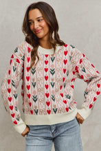 Load image into Gallery viewer, Vertical Stripe Heart + Bow Sweater
